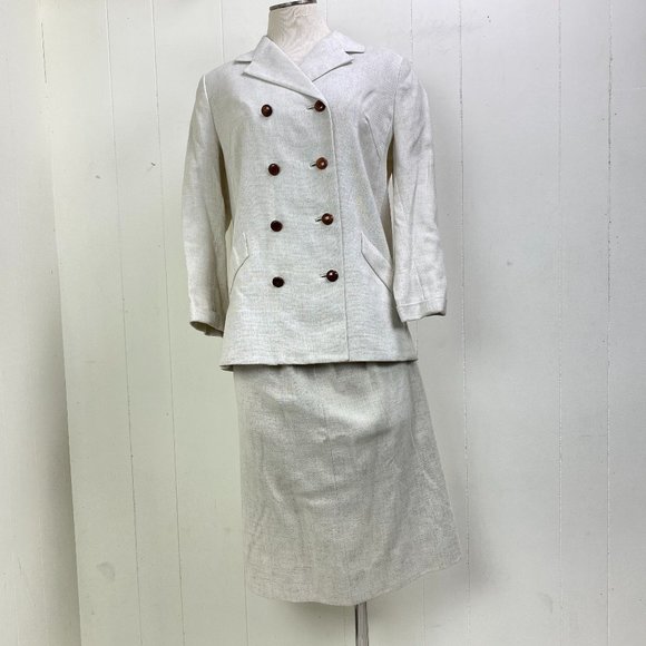 Vintage Dresses & Skirts - Vintage 40s Weathervane Handmacher Raw Silk Suit